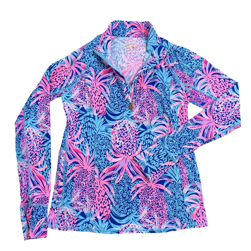 Lilly Pulitzer Marion Mesh Half-Zip Sunguard Luxletic XS Multicolor